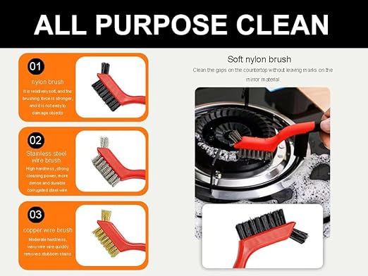Rust Remover Brass Brush, 3 Pack Small Wire Brass Brushes for Cleaning, Brass-Coated Brush Tool Rust Remover for Metal