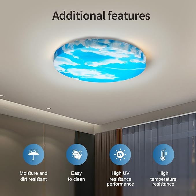 12" Ceiling Light Cover, 4 Pcs Flush Mount Light Fixture Cover, Fabric Ceiling Light Fixture Cover, Light Filters (Cloudy)