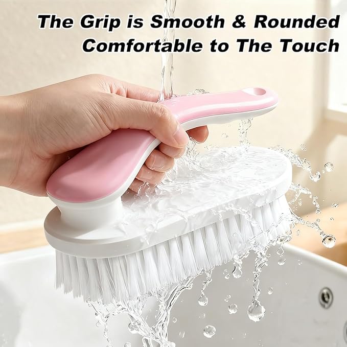 2Pack Shoe Cleaning Brush Household Laundry Clothes Scrubbing for Stains Bathroom Ergonomics Grip Easy Hold (2, Green)