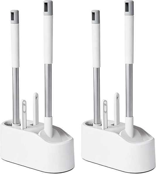 2 Pack Toilet Brush and Holder,Ergonomic, Elegant, Durable, Toilet Bowl Brush for Bathroom