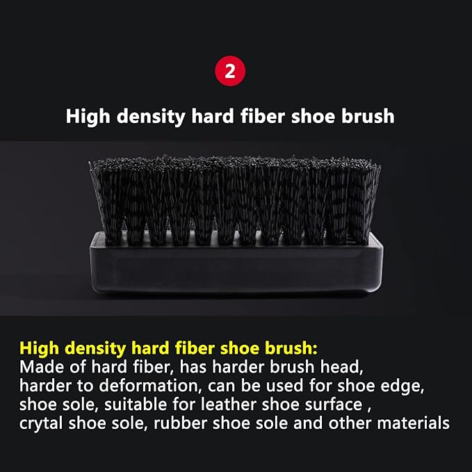 GUZI 2Pcs Professional Cleaning Shoe Brush Plastic Soft Brush Hard Brush Household Cleaning Set Shoe Care Leather Care Shoe Brushes for Cleaning