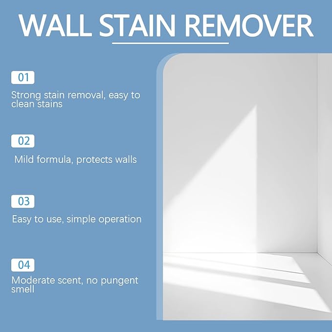 8.46 Fl.Oz Wall Cleaner Spray, Highly Effective Removal Spray, Wall Cleaner for Painted Walls, Wood, Tile, Fabric, Bathrooms, Kitchens, Long-Term Protection (1PCS)