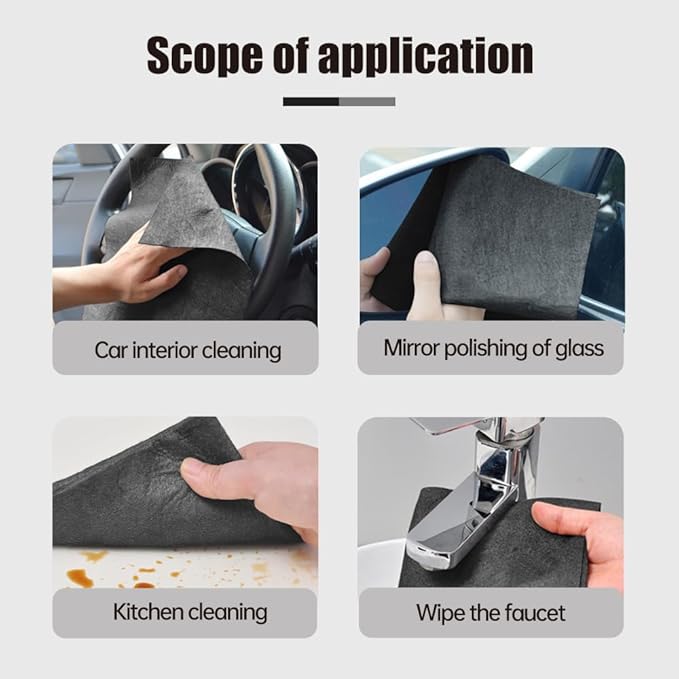 2026 New Thickened Magic Cleaning Cloth, Upgrade Reuseable Streak Free Microfiber Cloth Magic Fiber Microfiber Cleaning Cloth, Multipurpose Miracle Rags for Kitchen,Window,Glass,Cars (15pcs, 8x12 in)