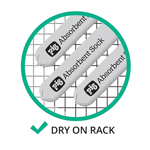 PIG Mildew-Resistant Absorbent Sock | Water Absorbing Snake | 3" W x 10' L | Absorbs up to 2.5 gal per Sock | 2 Count | PM50638