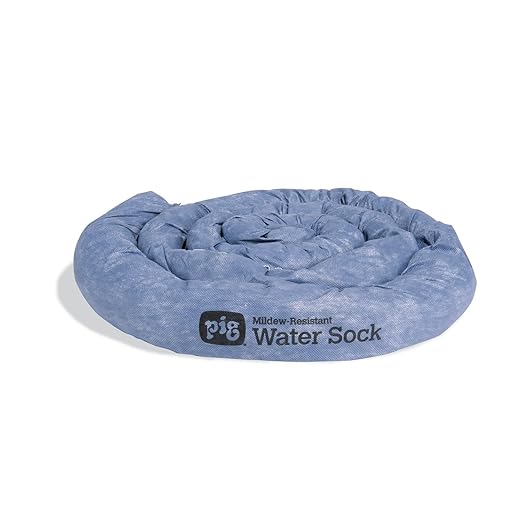 PIG Mildew-Resistant Absorbent Sock | Water Absorbing Snake | 3" W x 10' L | Absorbs up to 2.5 gal per Sock | 1 Count | PM50637