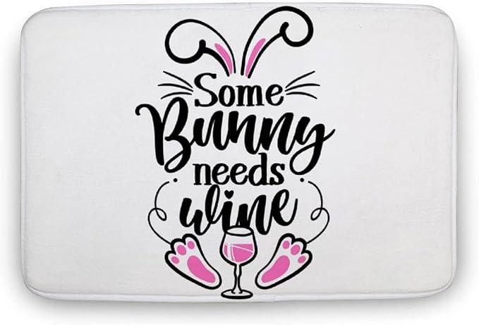 Welcome Mat Floor Mat Front Doormat Somebody Needs Wine Bath Mat Easter Day Doormat Non Slip Mat for Home Farmhouse Funny Kitchen Bathroom Rugs 16x24 inch