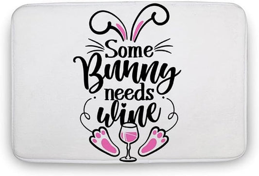 Welcome Mat Floor Mat Front Doormat Somebody Needs Wine Bath Mat Easter Day Doormat Non Slip Mat for Home Farmhouse Funny Kitchen Bathroom Rugs 18x30 inch