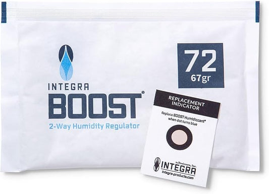 Integra Boost 72% RH, 2 Way Humidity Control Packs – 67g Size for Storing 1 lb – Pack of 1 – Single Moisture Absorber for Small Jars & Containers – Humidifier Packs for Herbs, Spices & Food Storage