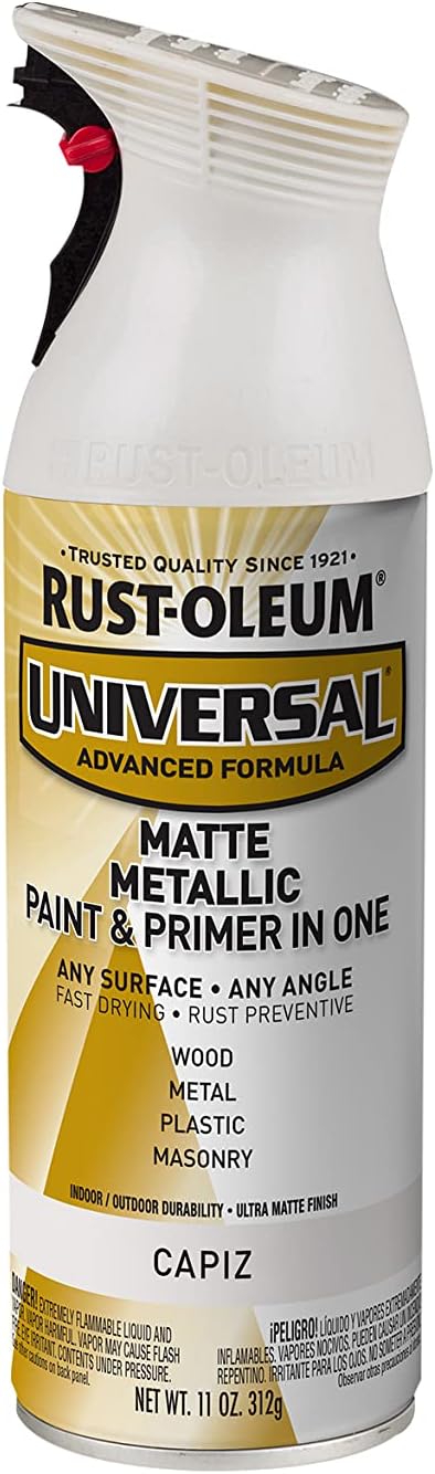 Rust-Oleum 371597 Universal All Surface Metallic Spray Paint, 11 oz, Matte Capiz