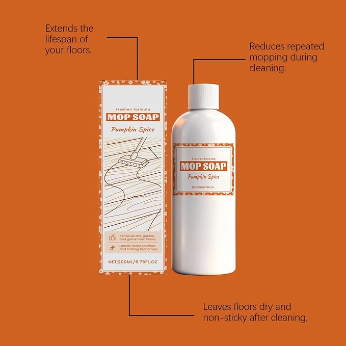 Multi- Floor Cleaner, 200ml Fresh Scent Solution, Cleaning Liquid with Gentle Formula, Floor Care Tool, Home Cleaner with Pleasant Fragrance, House Use for Bathroom and Kitchen