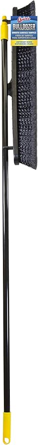 Quickie Bulldozer Smooth-surface Push Broom 24 inch, Black, Indoor and Outdoor Cleaning, Steel Handle, Professional-Grade, Sweep Home/Garage/Kitchen/Hallways (538)