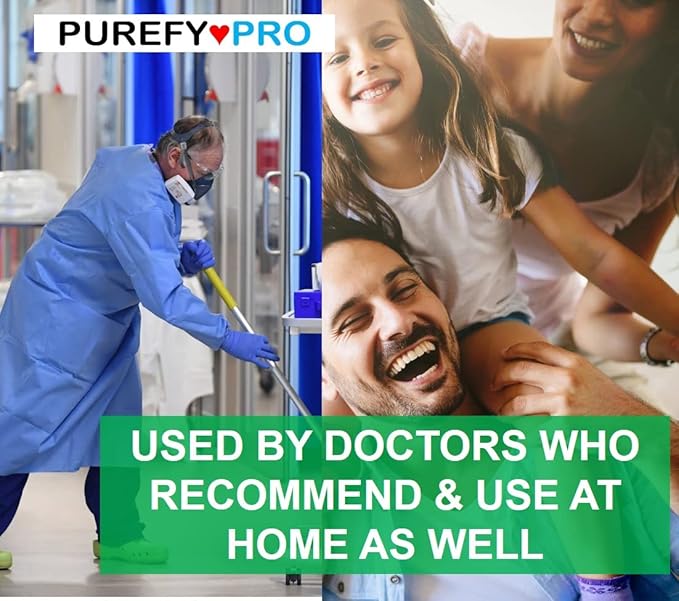 Purefypro Disinfectant Airesol Spray (14oz, 3 Pack) Kills 99.9999% Norovirus, HIV, Hepatitis, Flu, Monkeypox Viruses and MRSA, VRE, Fungi. No Rinse, No Residue. Suitable for All Surfaces.