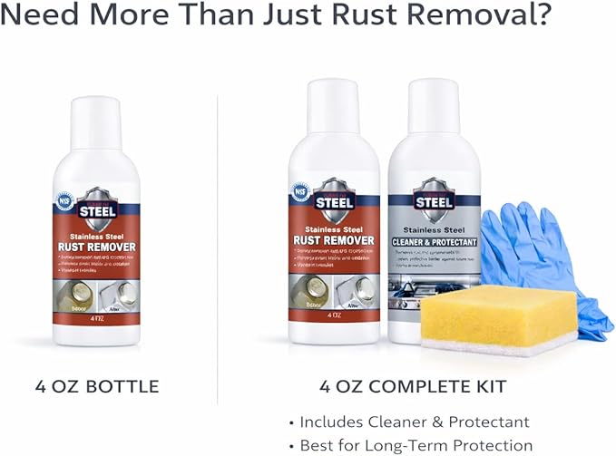 CLEAN MY STEEL Innoshine B570 Stainless Steel Rust Remover and Cleaner, NSF Certified, Approved for Food Contact Areas, 4 oz
