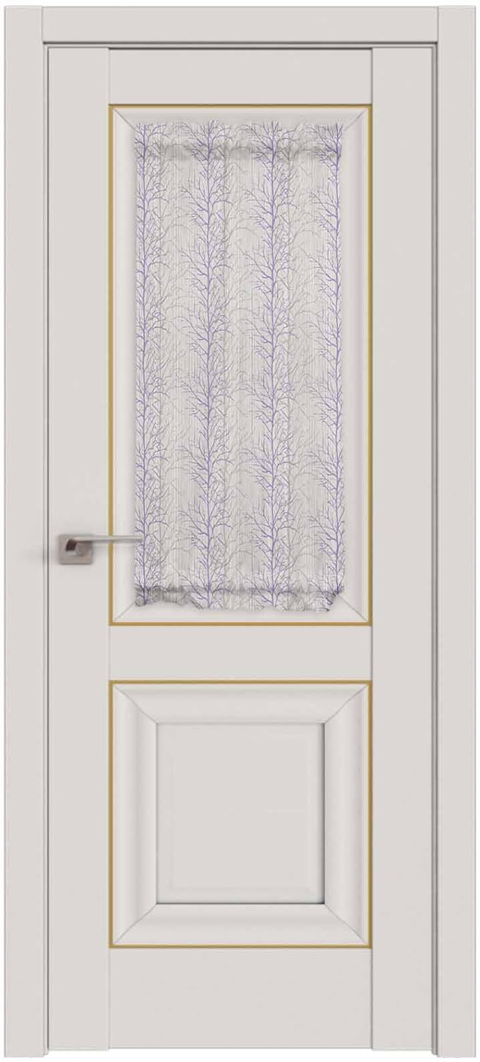 French Door Curtain Panel for Front Door, Purple Branch Plant Lines Slidelight Door Curtains with Tieback Light Filtering Privacy Panels for Doorway Entryway 25"x 40"