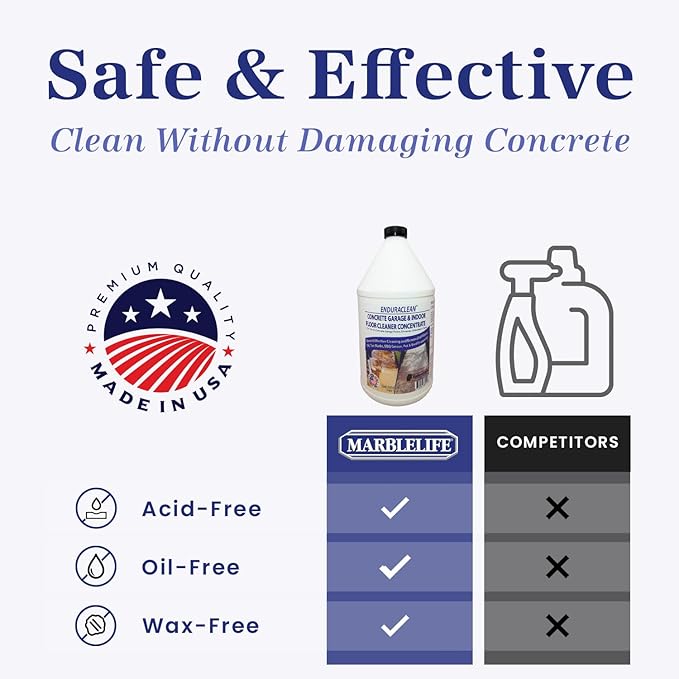 Marblelife EnduraCLEAN Garage and Indoor Concrete Floor Coating Cleaner, Effective Basement & Garage Floor Cleaner, Effective Concrete Cleaner, Ready-To-Use Cement Cleaner & Degreaser, 128 oz Refill