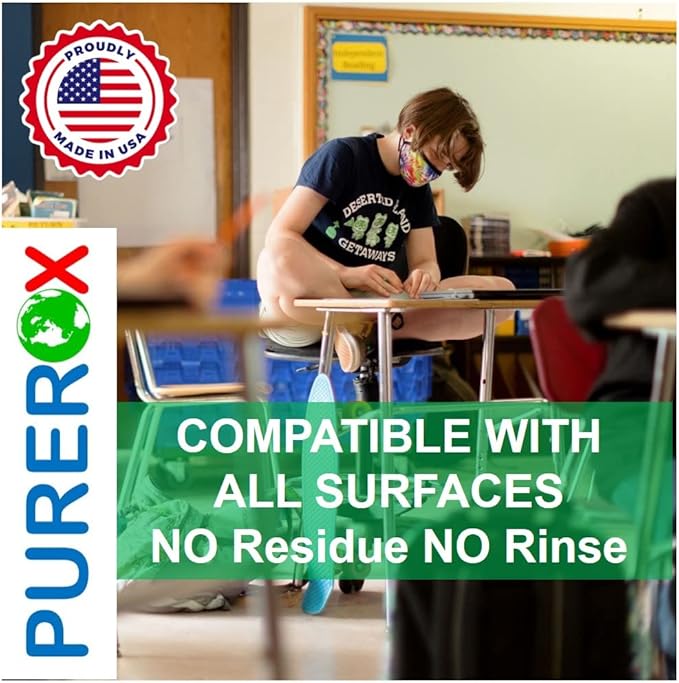 PUREROX disinfectant (16oz, 3pk) Eliminate 99.9999% bacteria, viruses norovirus, and bloodborne pathogens, and fungi Hypochlorous. No Rinse. Suitable for All Surfaces.