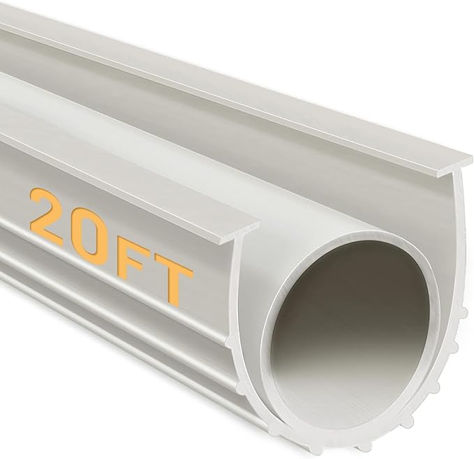 DGSL Garage Door Seals Bottom Rubber Weather Stripping Sealing Strip Replacement, Universal Weatherproof Threshold Buffering (20 Ft, White)