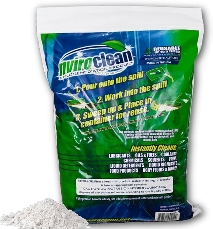2 LB (Pack of 1) Super Absorbent & Encapsulant Spill Cleanup up to 24lbs, for Home, Commercial, & Industrial Use for Oil, Antifreeze, Food, Paint, Pet Waste, Body Fluids & More
