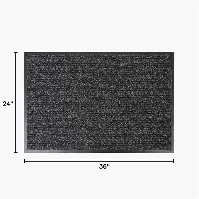 Notrax 109 Brush Step Carpeted Indoor/Outdoor Entrance Mat for Home or Office, 2' X 3', Absorbent Slip Resistant Heavy Duty Entry Mat, Charcoal, 109S0023CH