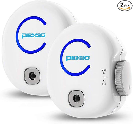 Plixio Ionic Air Purifier for Home or Office - Filterless Portable Ionic Air Purifier & Travel Air Ionizer, Plug in (2 Pack)