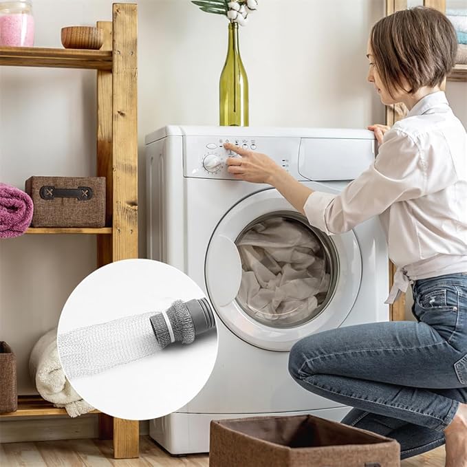 Lint Traps 10 Pieces Lint Trap Laundry Mesh Washer Hose Filter Hose Screen Filter Catcher with 10 Pcs Cable Ties Sink Drain Hose Filter Catcher for Washing Machine Hose