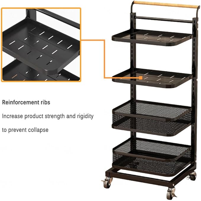 Kitchen Pan Storage Drawer nizer Rack with Wheels and Pot Holder White 5 * 5 Boards