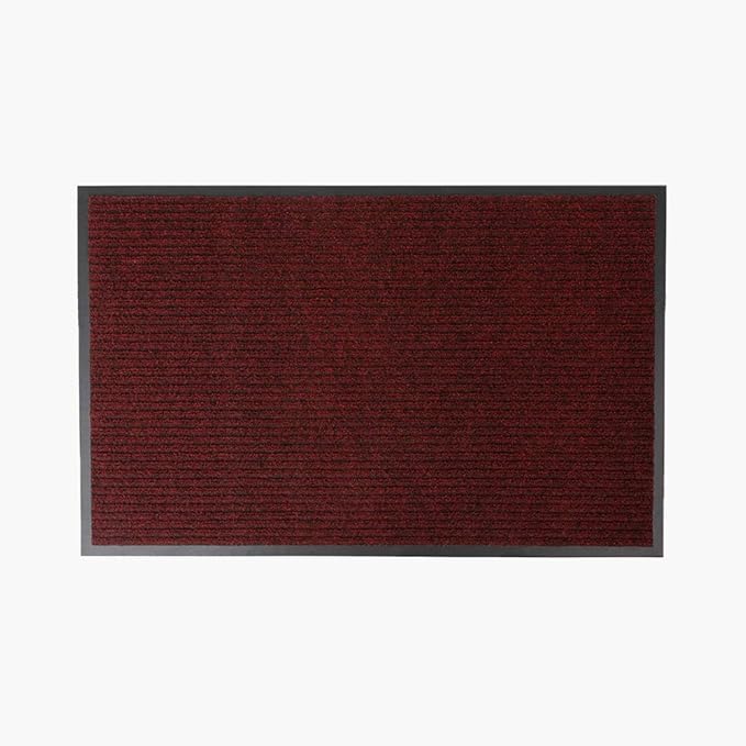 Notrax 109 Brush Step Carpeted Indoor/Outdoor Entrance Mat for Home or Office, 4' X 8', Absorbent Slip Resistant Heavy Duty Entry Mat, Red/Black, 109S0048RB