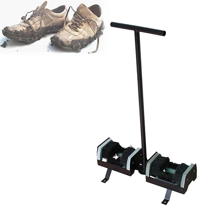 Boot Brush Scraper Outdoor, Heavy Duty Boot Scrubber & Shoe Cleaner Brush for Mud, Dirt & Snow – Durable Outdoor Boot Cleaner, 4-Sided Nylon Brush System, for Front Door, Entryway(Dual)