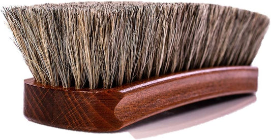 VALENTINO GAREMI Shoe Brush | Luxury Shining Polishing & Buffing Brush - Large 8 Inch | Genuine Horse Hair | Made in Germany