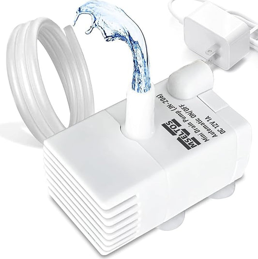 Automatic Small Sump Pump with Water Sensor, 5 FT Lift 55 GPH 115V/230V Mini Condensate Pump with Float Switch, Water Removal for Dehumidifier, Air Conditioner, Ice Maker, Basement, Auto On Off