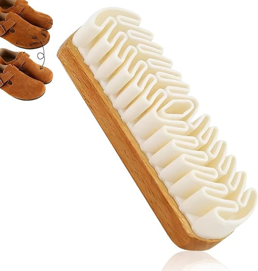 Suede Shoe Brush and Eraser, 2025 New Suede Brush and Eraser, Soft Suede Shoe Brush Cleaner, Suede Cleaning Brush for Shoes, Bags, Jacket, Purse, Sofa with Wooden Handle, Stain Eraser (1pcs)