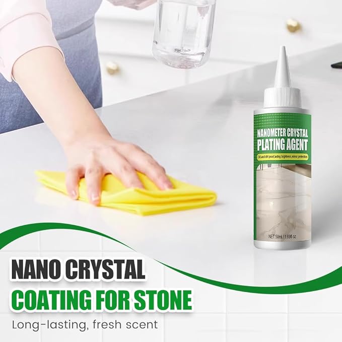 Nano Crystal Coating Agent For Tile & Furniture, 2025 New Granite Countertop Cleaner and Sealer with Protection, Quartz Marble Stone Polish Cleaner for Permanent Hold & Shine Effect Fast Drying (1)