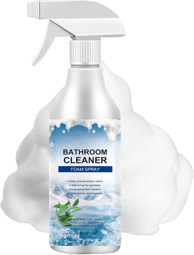 Powerful Foam Cleaner, Hard Water Spray, 1.3x1.3x6.02 Inches Stain Remover with Multipurpose Action, Bathroom Faucet Cleaner, Foaming Cleaners with Easy Spray, Home Tile for Deep Cleaning