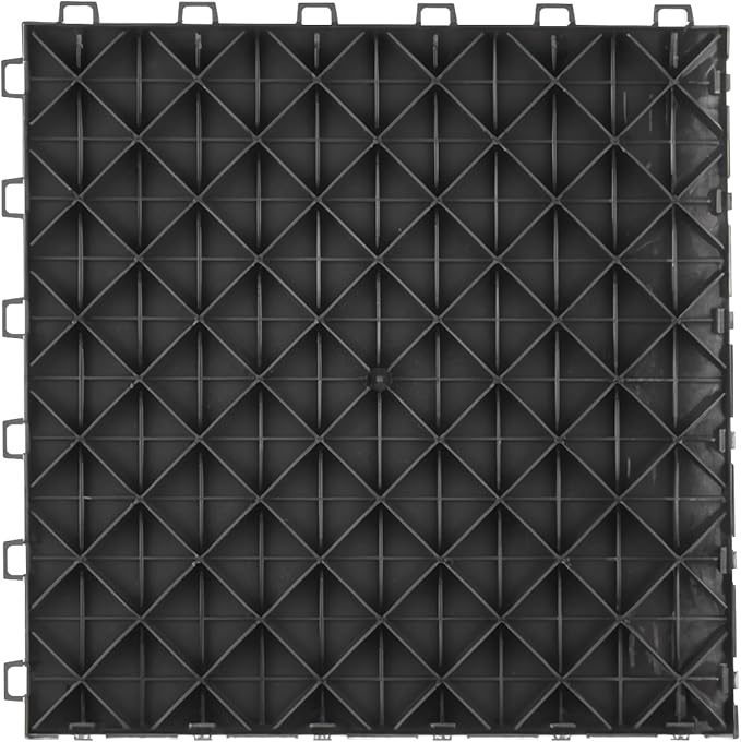 VEVOR Garage Floor Tiles 12 x 12 x 0.53 inch, Interlocking Design Ease of Installation Double-Sided Texture Non-Slip Sturdiness, for Garages, Basements, Repair Shops, Black, 50 Pack