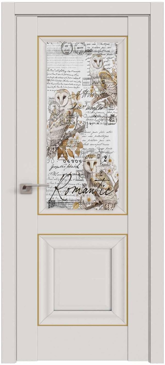 French Door Curtain Panel for Front Door, Bird Owl Flower Envelope Postmark Black White Slidelight Door Curtains with Tieback Light Filtering Privacy Panels for Doorway Entryway 25"x 40"