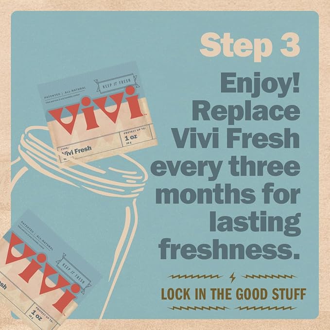 Vivi Fresh 1 LB Humidity Control Packs | 4-pack in Resealable Bag | For All Airtight Storage Containers, Store Longer and Preserve Freshness | Made in the USA by Boveda