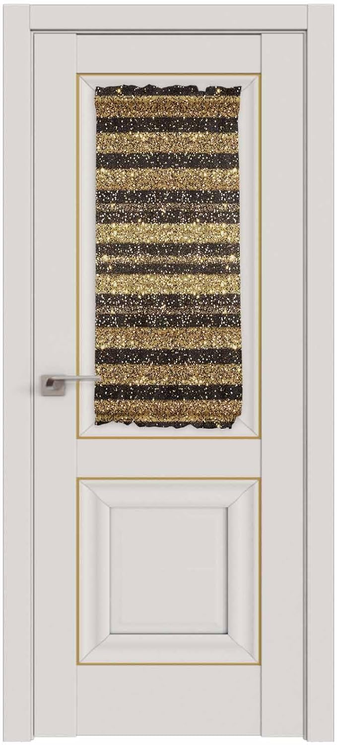 French Door Curtain Panel for Front Door, Sparkle Gold Brown Dots Texture Slidelight Door Curtains with Tieback Light Filtering Privacy Panels for Doorway Entryway 25"x 40"