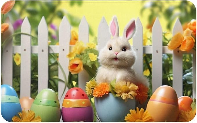 Happy Easter Family Home Decorative Welcome Doormat Indoor Outdoor No Slip Mat Funny Mats Housewarming Gifts Mat 16X24Inch