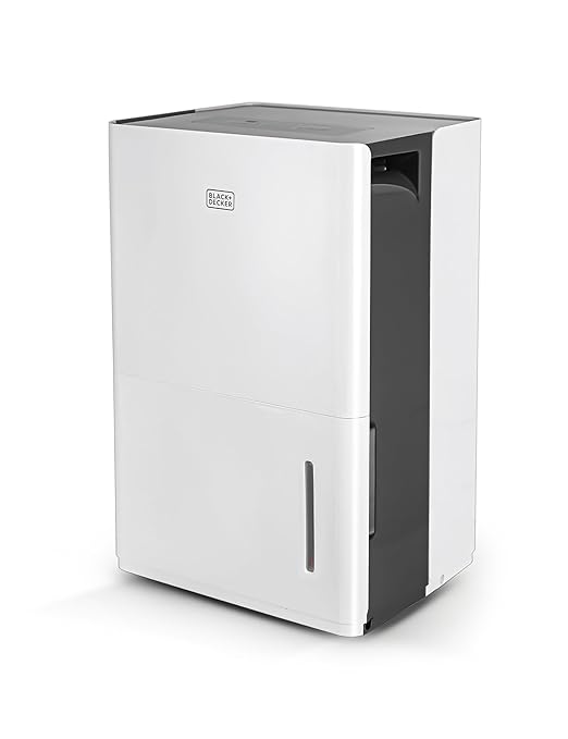 BLACK+DECKER 22-Pint Portable Dehumidifier, Dehumidifier for Home up to 1500 Sq. Ft. Coverage, For Basement and Medium to Large Spaces, Removable Bucket and Drain Hose Included, BD22MWSA, White