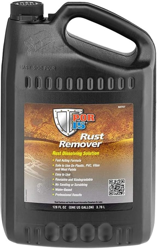 POR-15 Rust Remover, Rust Dissolving Solution, Reusable and Biodegradable, 128 Fluid Ounces