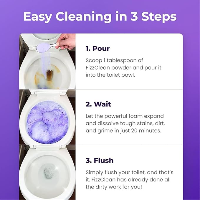 Ultra Foaming Toilet Cleaner Powder Pouches, Self‑Activated Cleaning Foam for Toilet, Easy Clean for Home and Bathroom Use