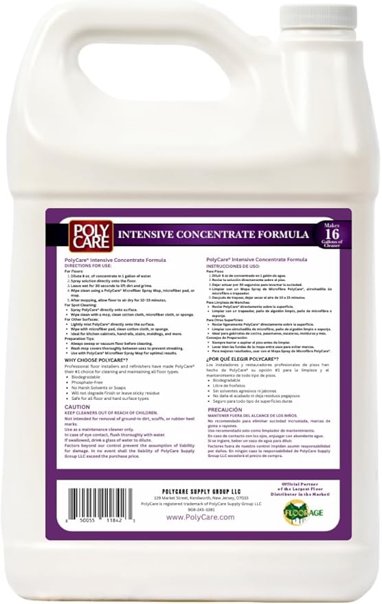 Concentrated Intensive Floor Cleaner – Heavy Duty Power for Rough & Super Dirty Surfaces – Multi-Surface, No Smudges