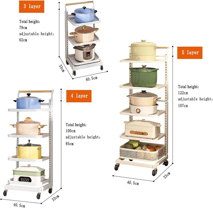 Kitchen Saucepan Storage Rack nizer with Free Standing Countertop Corner Stand Black Pot and Pan Holder for Cupboard Shelves Includes 3 Boards and 1 Basket
