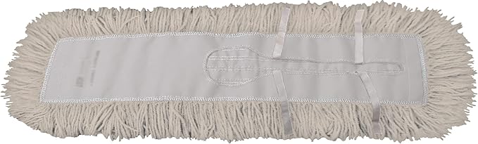 ProGrade Dry Mop Kit with Industrial-Quality Twisted Closed Loop Mop Head - Heavy-Duty Steel Frame, Wood Handle - White 48 Inch
