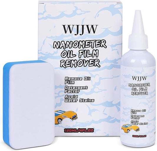 Car Glass Cleaner & Oil Film Remover – Nano Rare Earth Formula Effectively Removes Water Stains, Wax, Hard Water, Coatings & Grime – Restore Factory Clarity for Windshield, Windows & Shower Doors