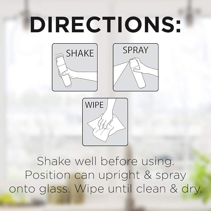Weiman Glass Cleaner - 19 Ounce - Professional Streak Free Foaming No Drip Removes Grease Dissolves Fingerprints and Smudges