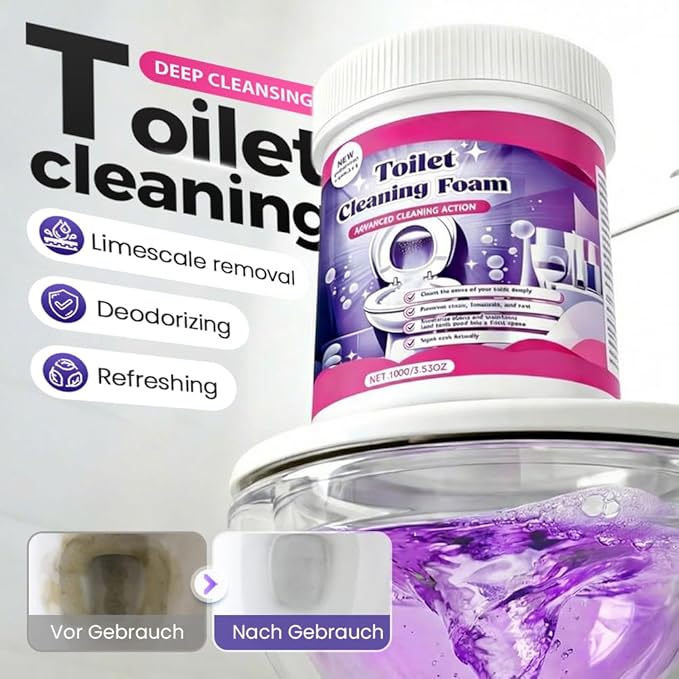 2026 Upgrade Toilet Bowl Cleaner, Toilet Cleaning Foam, Power Foaming Toilets Clean, Clean Foam Cleaner, Touch Free Foaming Powder – Bathroom Cleaning Powder (1PCS)
