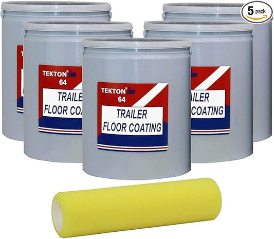 Protects Trailer Floors, Ramps and Walls (Black, 5 Gallons) Includes 1 Foam Cover; Non Skid Paint