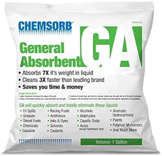 GA - General Absorbent - 1 Gal. Bag, SP30GA-L1B, Universal Absorbent, Light Weight Spill Response. Silica Free, Absorb: Oil, Grease, Chemicals, Solvents, Diesel Fuel, White