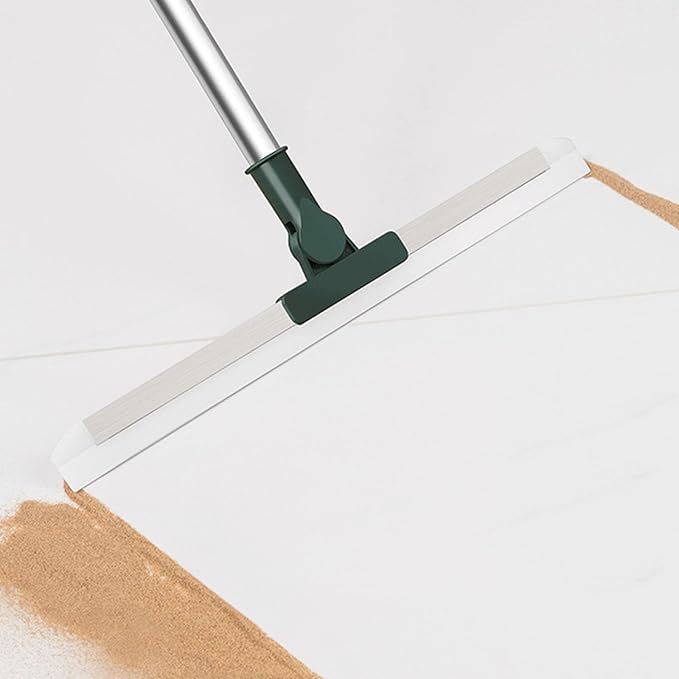Multifunction Floor Broom,Household Silicone Wiper Floor Squeegee for Kitchen Shower Tile Pet Hair,Long Handle Anti-Static Household (S)